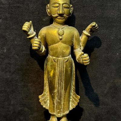 Bronze statue of the hindu god vishnu