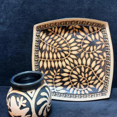Signed hand built art pottery