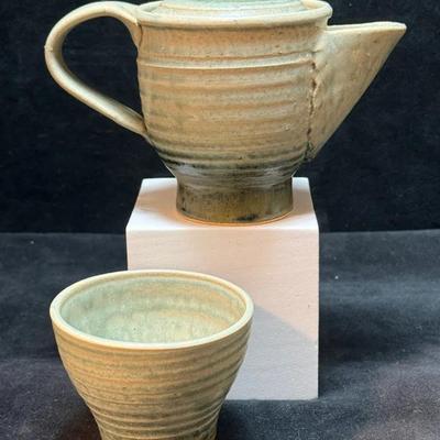 Hand thrown single serve teapot teacup