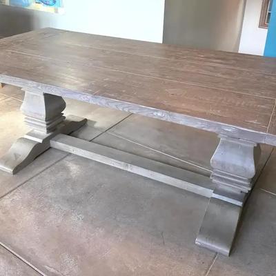 Pottery barn salvaged wood trestle extention dinning table