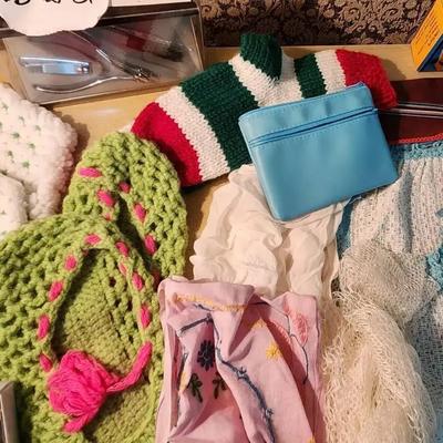 Vintage Variety - Ladies Apron, Scarves, Crochet Socks, Coin purses & More
