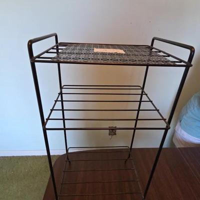 MCM 3-tier wire metal shelving unit Vinyl Records