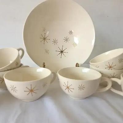 "Star Glow" Bowl And Set Of 8 Cups
