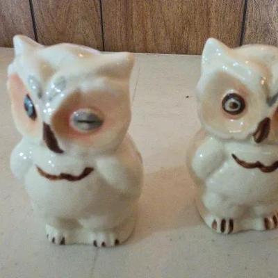 vintage Shawnee Pottery "Winking Owl" salt and pepper shakers
