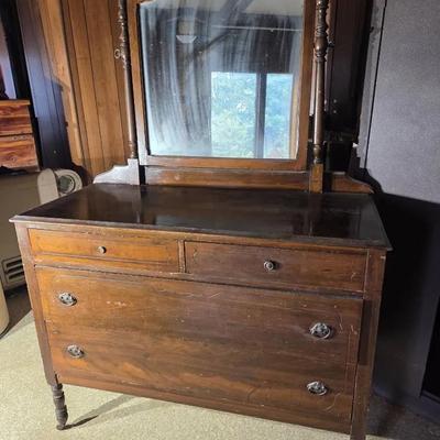 Vintage Dresser With Mirror