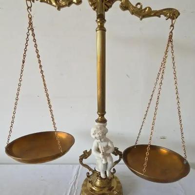 Brass Look Scale Of Justice 18" Tall