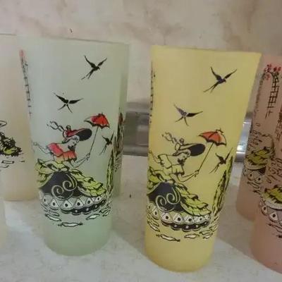vintage Libbey "Southern Belle" frosted highball or iced tea glasses Set Of 8