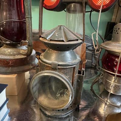1944 Railroad Train Oil Lamp Signal Pratt Red/Blue Lens