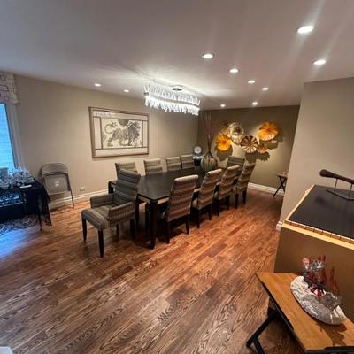 Extremely High End, High Design Imported Dining Table w/10 Custom Chairs.-Stunning Table 10' Long, 4' W
