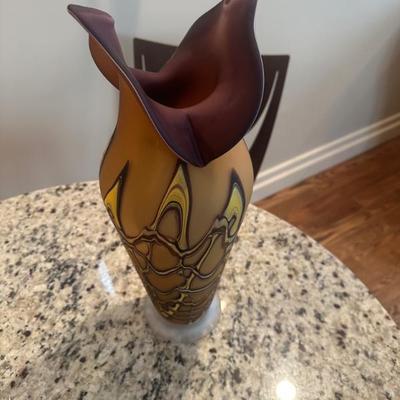 Hand Blown Russian Art Glass Vase by Essie Zareh 