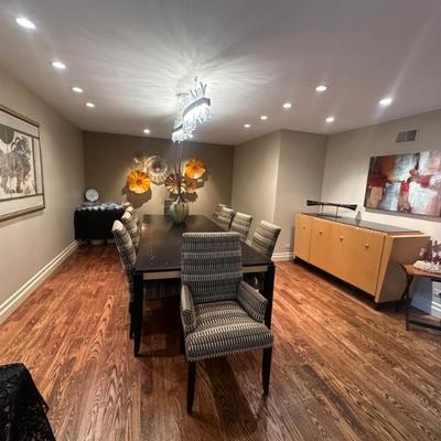 Extremely High End, High Design Imported Dining Table w/10 Custom Chairs.-Stunning Table 10' Long, 4' W
