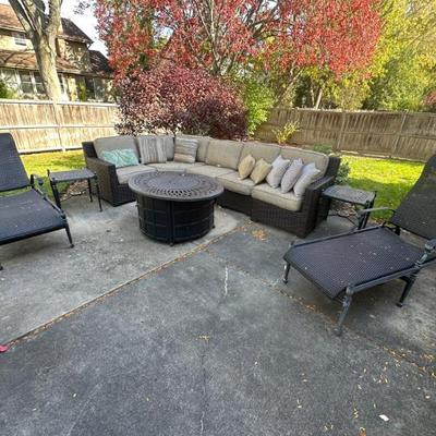 Large Patio Set, Patio Couch, Fire Pit