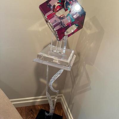 Prismatic Modern Sculpture by Shlomi Haziza, 1994, Post Modern/Contemporary Lucite Display Stand