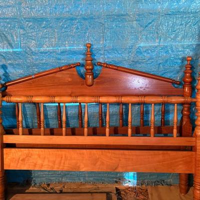 maple spindle bed with boxspring and mattress $150