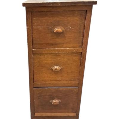 Vintage Wood Three Drawer Cabinet
