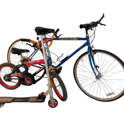 Schwinn CrissCross & Huffy Bicycles and a Razor Scooter