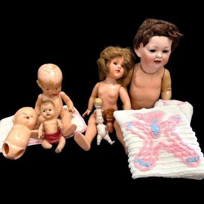 Vintage Plastic And Porcelain Dolls