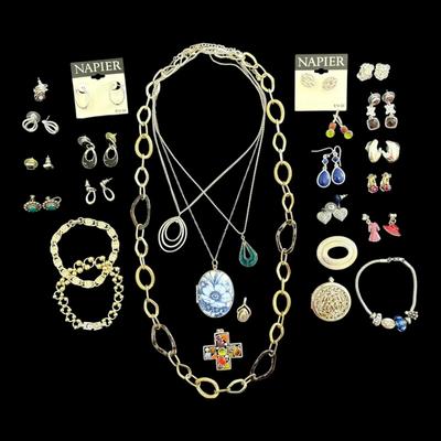 Silver Toned Necklaces, Earrings, & Bracelets - Includes Napier, Monet, Sarah Coventry, & More