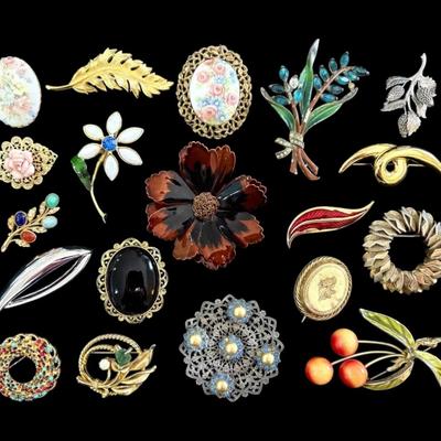 Vintage Brooches - Including Monet, Coro, & Sarah Coventry 