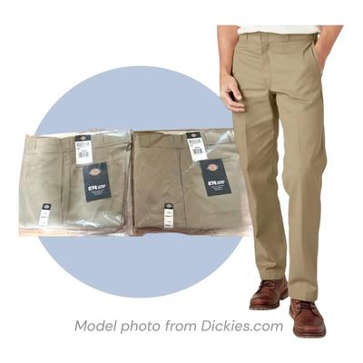 Two Pair Men’s Dickies 874 Work Pants Khaki (32 X 30)- Unopened With Tags