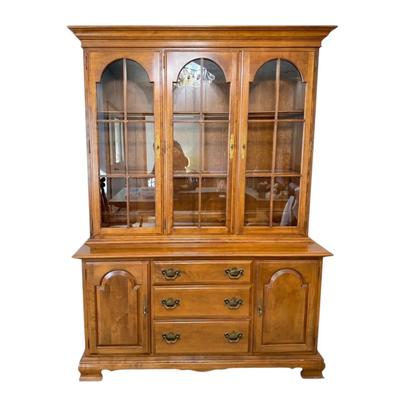 Wood Cabinet with Glass Display Doors 