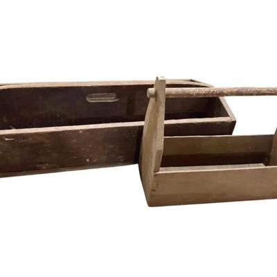 Two Wood Tool Trays