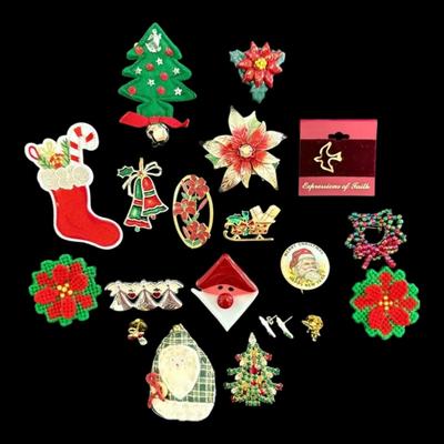 Christmas Brooches, Pins, & More