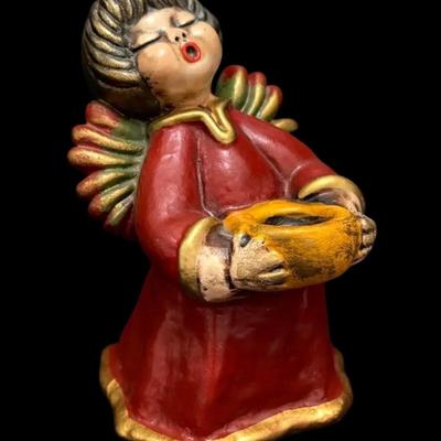 Vintage Bronze Engel Thun Christmas Angel Candle Holder