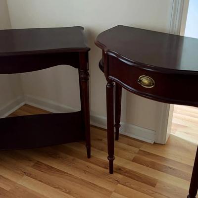 Pair of Elegant Wooden Accent Tables