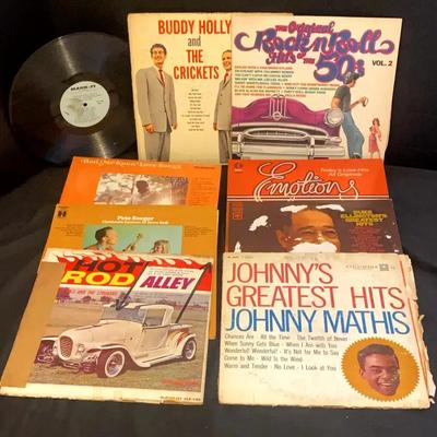 Early Rock & Roll Vinyl Collection Featuring Buddy Holly, Johnny Mathis & More