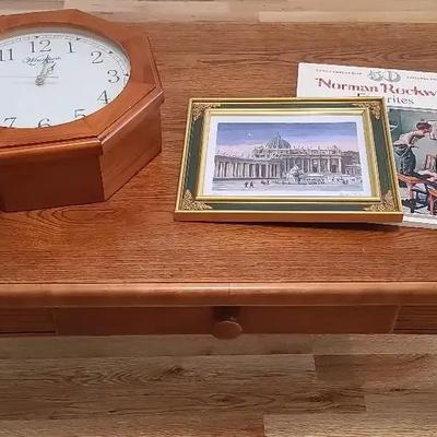 Coffee Table with Windlass Wall Clock & Art Prints
