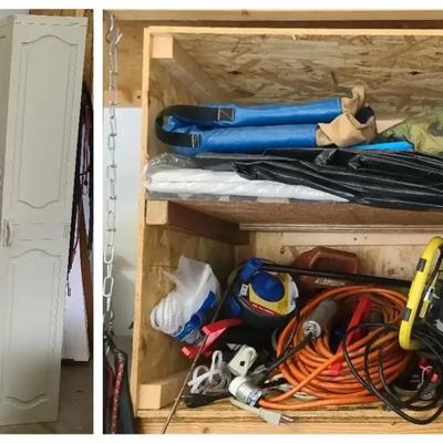 Garage Storage Cabinets With Extension Cords, Tarps & Accessories