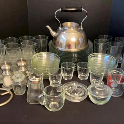 Glass Plates, Drinking Glasses, and Kitchen Glassware