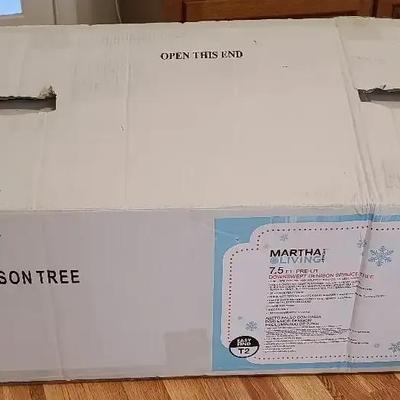 Martha Stewart 7.5' Pre-Lit Downswept Denison Christmas Tree