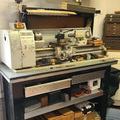 Heavy-Duty Tool Bench With Tools