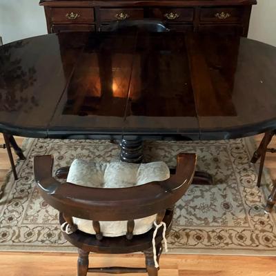 Wooden Dining Table with Four Chairs