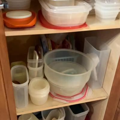 Plastic Food Storage Container Collection Featuring Tupperware