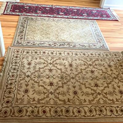 Two Area Rugs and Runner