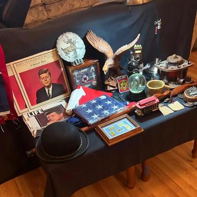 Vintage Collectibles Featuring Pipe Stand & Humidor