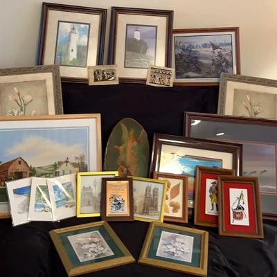 Large Framed Art Collection Featuring Gilly Gobinet