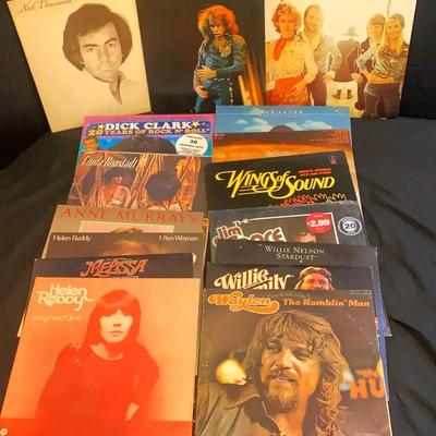 1970s Vinyl Record Collection Featuring Neil Diamond, ABBA, and More