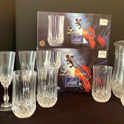 Cristal D’Arques Longchamp 24% Lead Crystal Glassware – Some New in Boxes
