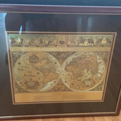 Framed Blaeu Wall Map – Classic Cartographic Art