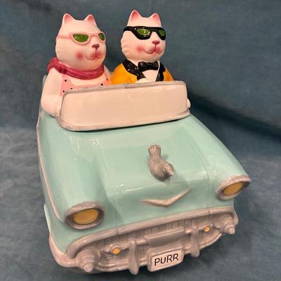 1997 Clay Art Cruisin Cats Cookie Jar 