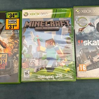 Xbox 360 Minecraft (NIB), Medal Of Honor & Skate 3