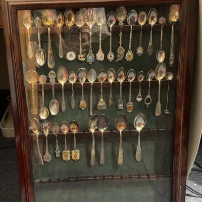 Collectible Spoons And Display Case