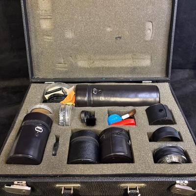 Minolta Camera Lenses, Filters And Locking Case