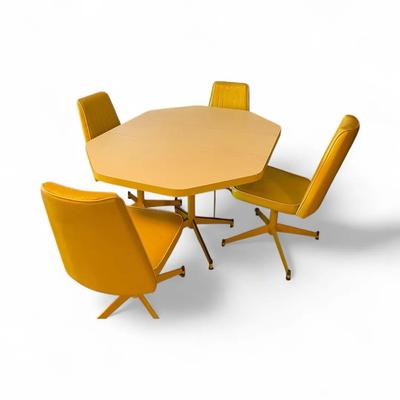 Yellow Formica And Vinyl Dining Set 