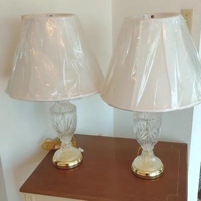 Etched glass lamps