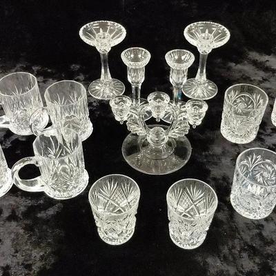 Crystal cups and candle holders
